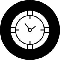 Wall Mounted Clock Glyph Circle Inverted vector