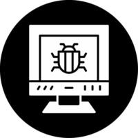 Software System Bug Errors Glyph Circle Inverted vector