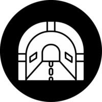 Tunnel Entrance Icon Glyph Circle Inverted vector