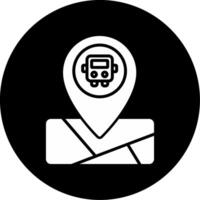 Bus Stop Location Tag Glyph Circle Inverted vector