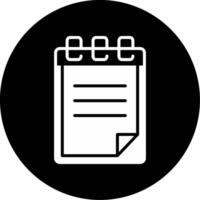 Glyphd Writing Notepad Glyph Circle Inverted vector