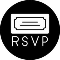 RSVP Confirmation Request Glyph Circle Inverted vector