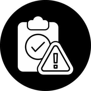 datos validación fracaso glifo circulo invertido vector