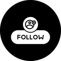 Follow User Button Glyph Circle Inverted vector