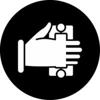 Hanging Hand Straps for Standing Glyph Circle Inverted vector