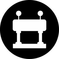 Highway Guardrail Barrier Glyph Circle Inverted vector