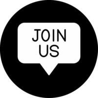 Invitation to Join Us Glyph Circle Inverted vector