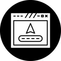 Clear Website Navigation Flow Glyph Circle Inverted vector