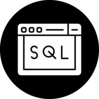 SQL Query Language Snippet Glyph Circle Inverted vector
