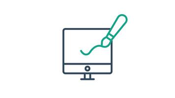 Design icon animated. animated icon related to brand. alpha channel, transparent background video