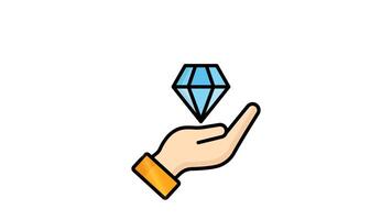 Value icon animated. animated icon related to branding. alpha channel, transparent background video