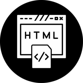 HTML Source Code Snippet Glyph Circle Inverted vector