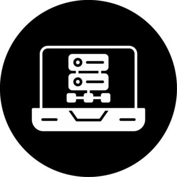 NoSQL Flexible DB Structure Glyph Circle Inverted vector