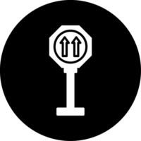 General Road Sign Icon Glyph Circle Inverted vector