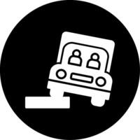 Road Shoulder Marking Glyph Circle Inverted vector