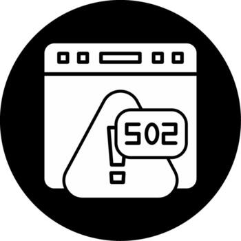 error 502 malo puerta puente error glifo circulo invertido vector