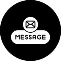 Message User Button Glyph Circle Inverted vector