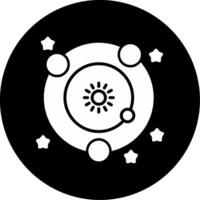 Solar System Orbit Diagram Glyph Circle Inverted vector