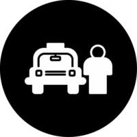 Professional Valet Parking Service Glyph Circle Inverted vector