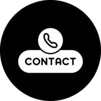 Contact Support Button Glyph Circle Inverted vector