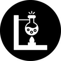 Laboratory Bunsen Burner Glyph Circle Inverted vector