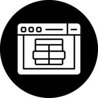 MySQL Server Icon Glyph Circle Inverted vector