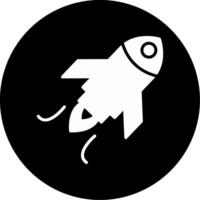 Space Rocket Launch Glyph Circle Inverted vector