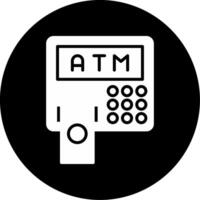 Station ATM Machine Glyph Circle Inverted vector