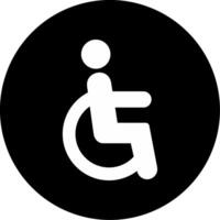 Wheelchair Accessible Platform Zone Glyph Circle Inverted vector
