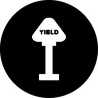 Yellow Yield Sign Symbol Glyph Circle Inverted vector