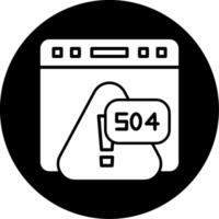 Error 504 Gateway Timeout Alert Glyph Circle Inverted vector
