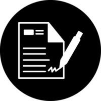 E Signature Document Signing Glyph Circle Inverted vector