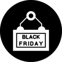 Black Friday Tag Badge Glyph Circle Inverted vector