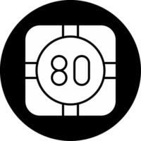 Speed Limit Road Sign Glyph Circle Inverted vector