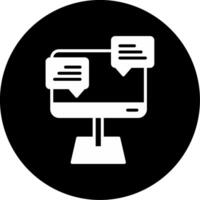 Instant Work Chat Messenger Glyph Circle Inverted vector