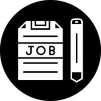 Detailed Job Role Description Glyph Circle Inverted vector