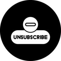 Unsubscribe Alert Button Glyph Circle Inverted vector