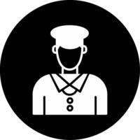 Train Conductor Cabin Glyph Circle Inverted vector
