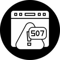 Error 507 Insufficient Storage Message Glyph Circle Inverted vector