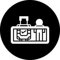 Automated Moving Walkway Glyph Circle Inverted vector
