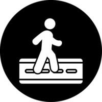 Marked Pedestrian Crossing Glyph Circle Inverted vector