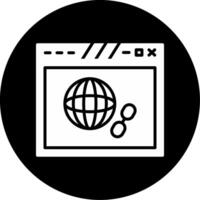 Interlinked Web Chain Icon Glyph Circle Inverted vector