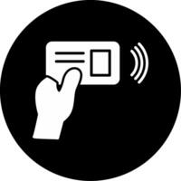 NFC Card Reader Terminal Glyph Circle Inverted vector