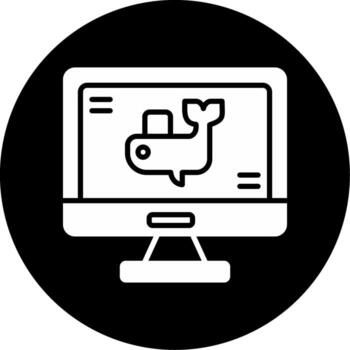 Docker Container Instance Glyph Circle Inverted vector