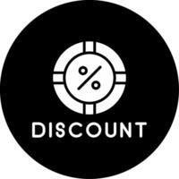 Discount Offer Notification Glyph Circle Inverted vector
