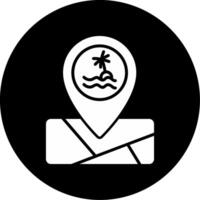 Island Spot Pin Icon Glyph Circle Inverted vector