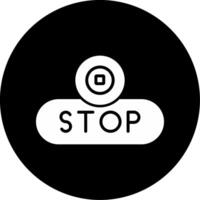 Stop Playback Button Glyph Circle Inverted vector