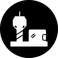 Extendable Aircraft Jetway Glyph Circle Inverted vector