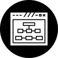 Structured Website Site Map Glyph Circle Inverted vector