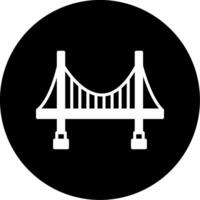 Urban Suspension Bridge Model Glyph Circle Inverted vector